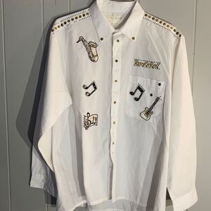 ARLENE ROCK n ROLL RHINESTONE embellished full button down